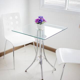 Fab Glass and Mirror 18 in. Clear Square Glass Table Top 14 in. Thick Flat Polished Tempered Eased Corners 18SQR6THFLTE