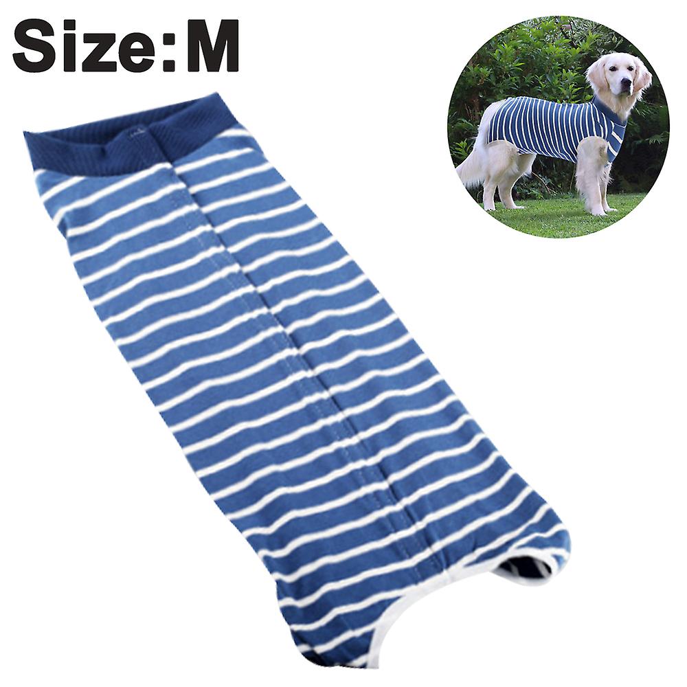 Dog Recovery Suit Cats Bodysuits For Abdominal Wounds Recovery Shirt For Male Female Pet Surgical Snugly-striped M