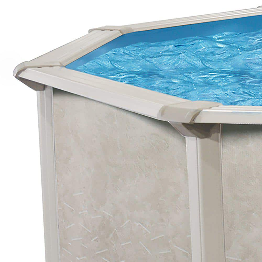 AQUARIAN 24 ft. x 52 in. Deep Round Steel Frame Hard Side Above Ground Outdoor Swimming Pool (includes pool frame only) WAD0024D52SM