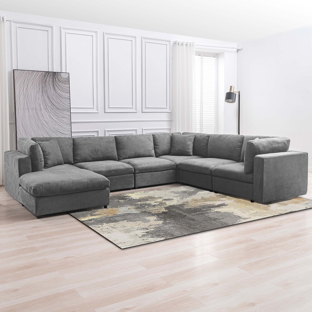 Mixoy Modern Convertible Sectional Sofa L/U Shaped Corner Sleeper Sofa Couch Modular Sectional Couches