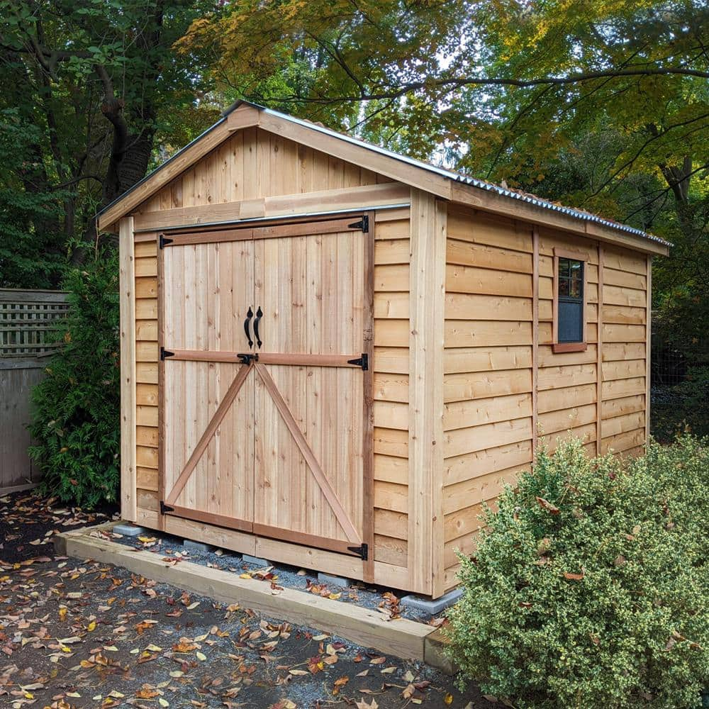 Outdoor Living Today Space Master 8 ft. W x 12 ft. D Cedar Wood Storage Shed with Metal Roof (96 sq. ft.) SM812-METAL-AK