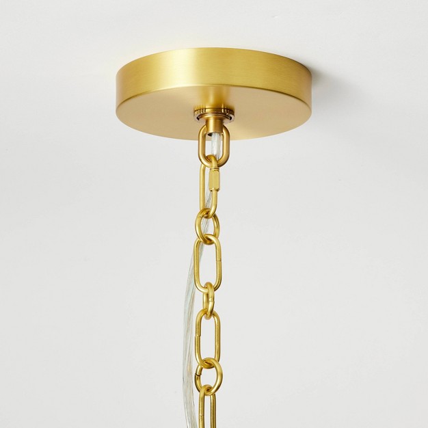 Reeded Glass Pendant Brass Designed With Studio Mcgee