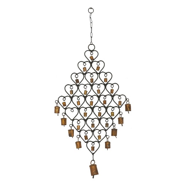 Eclectic Metal Abstract Windchime Brass black Olivia amp May