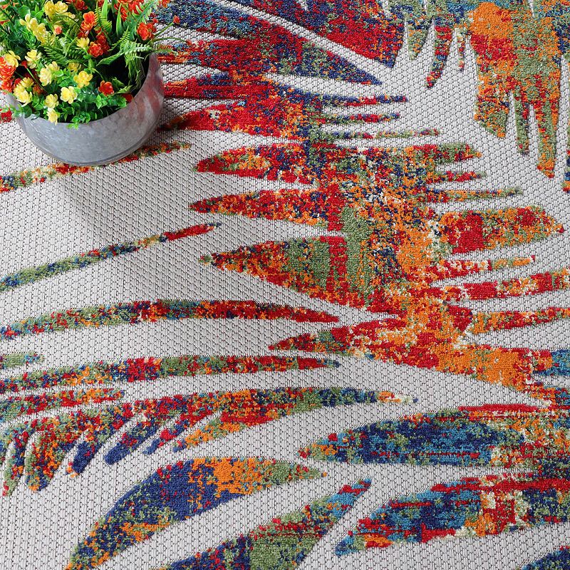 SUPERIOR Botanical Leaves Modern Indoor/Outdoor Area Rug