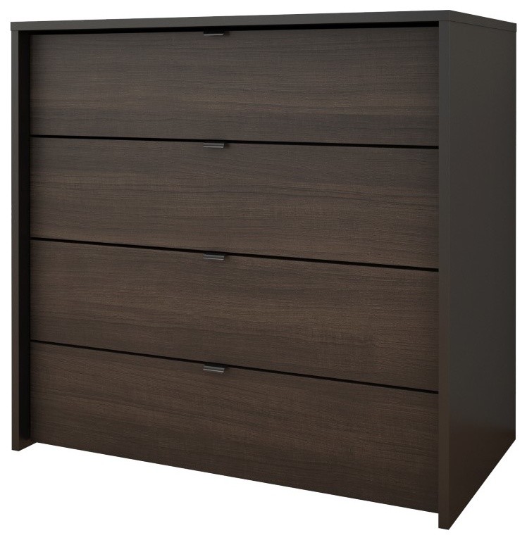 Nexera 4 Drawer Chest in Black and Ebony   Transitional   Accent Chests And Cabinets   by Homesquare  Houzz