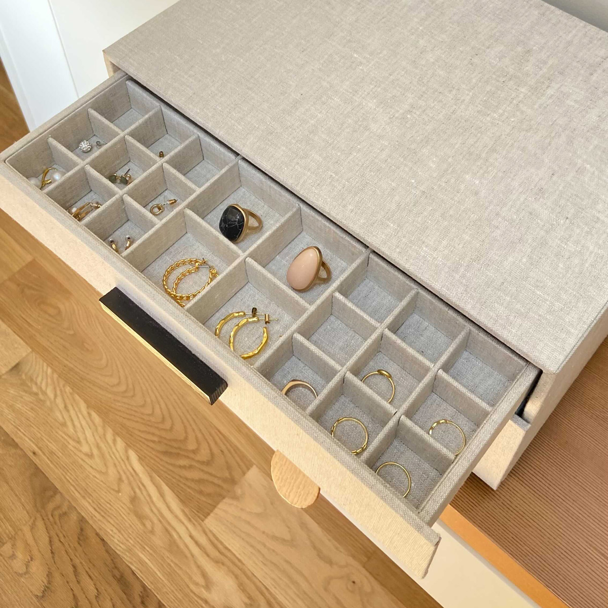 Marie Kondo 2Drawer Linen Jewelry Box