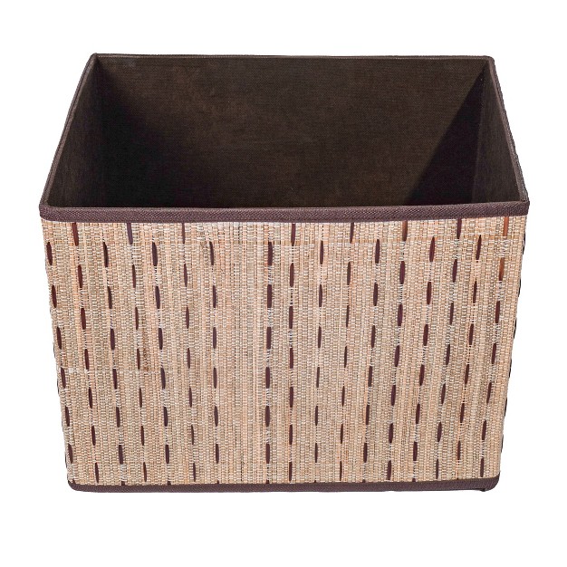 Vintiquewise Beige Foldable Decorative Storage Box For Living Room Bedroom Dining Playroom Or Office