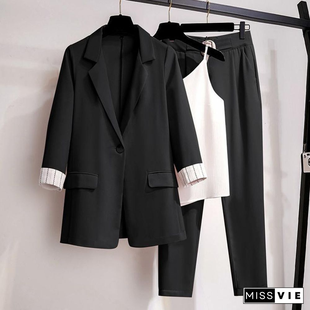 Fashion Lapel Blazer Two-Piece Set P11582