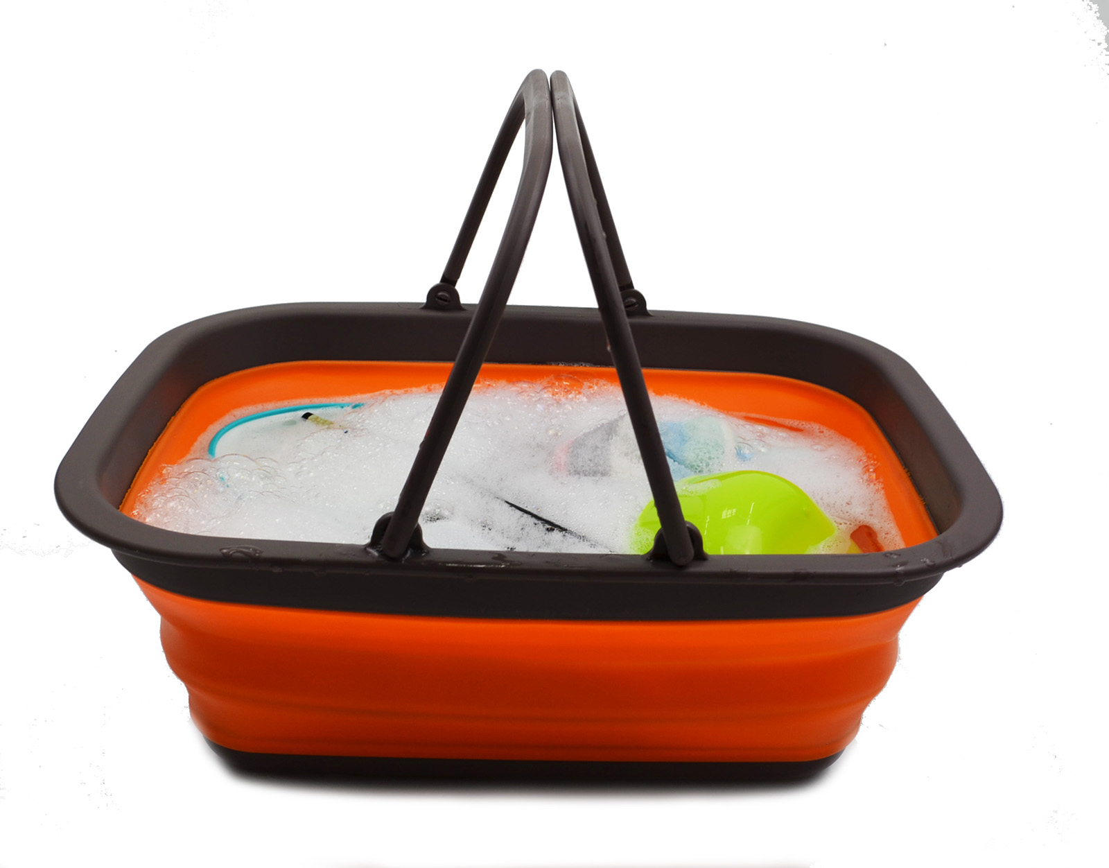 SAMMART SAMMART 9.2L (2.37Gallon) Collapsible Tub with Handle - Portable Outdoor Picnic Basket / Crater - Foldable Shopping Bag - Space Saving Storage Container