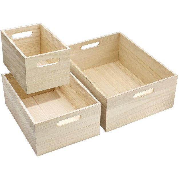 Sorbus Wood Crates Organizer Bins Wooden Box For Pantry Organizer Storage Closet Cabinet Organizers Containers For Organizing 3 piece Set