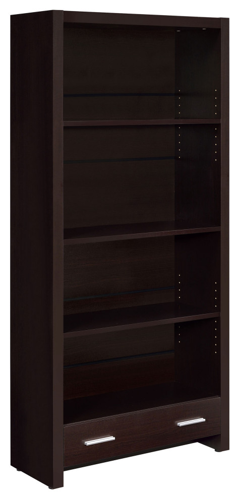 Skylar 5 shelf Bookcase With Storage Drawer Cappuccino   Modern   Bookcases   by Modon  Houzz