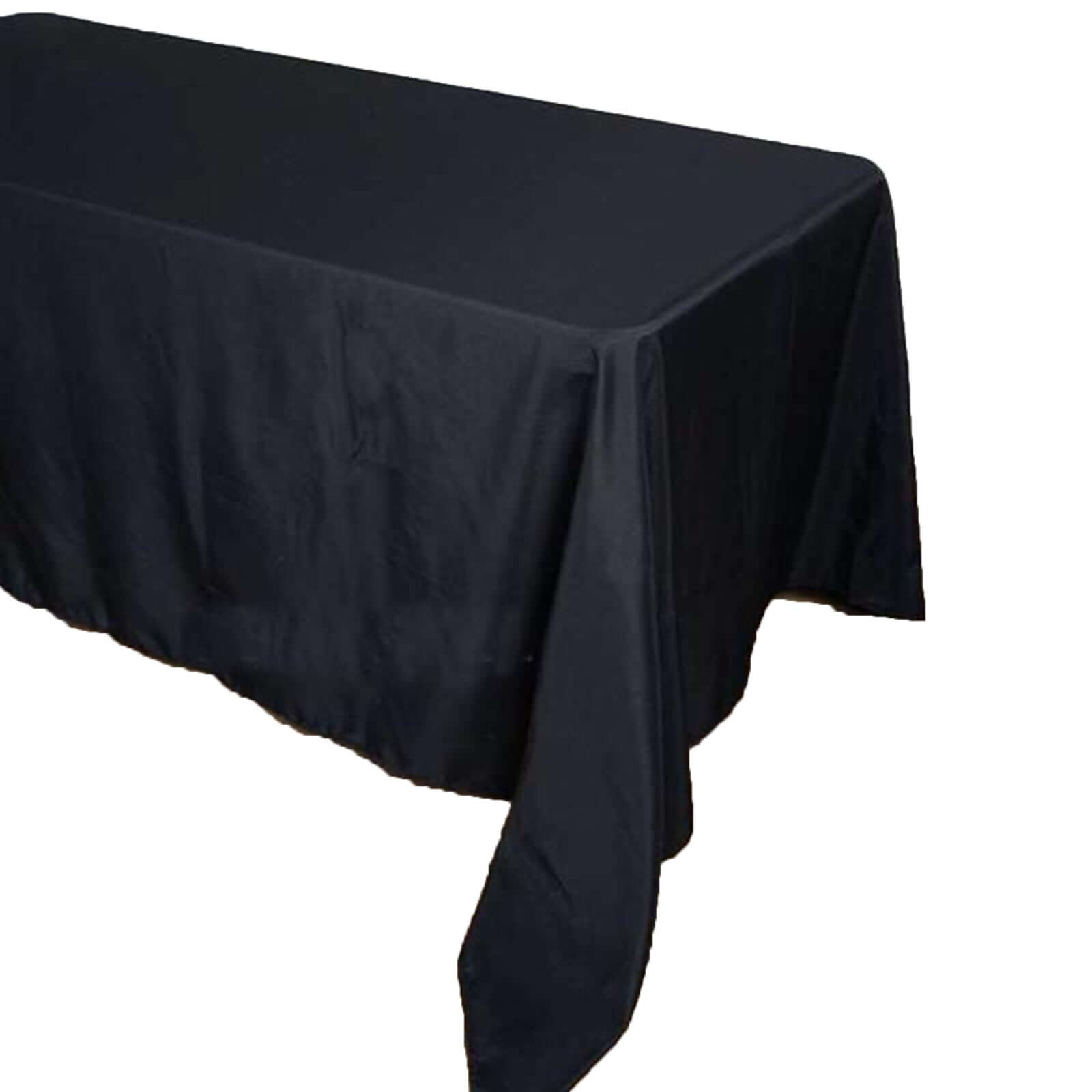 Black Seamless Polyester Rectangular Tablecloth 90