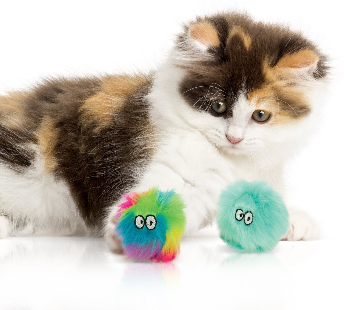 SmartyKat Fuzzy Friends Plush Ball Cat Toys