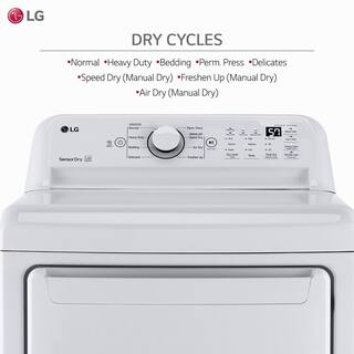 LG 7.3 cu. ft. Ultra Large High Efficiency Gas Dryer in White DLG6101W