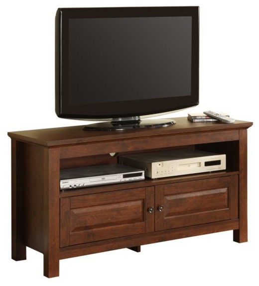 Walker Edison Cortez 44 quotTraditional High Grade MDF Wood TV Console in Brown   Transitional   Entertainment Centers And Tv Stands   by Shop Chimney  Houzz