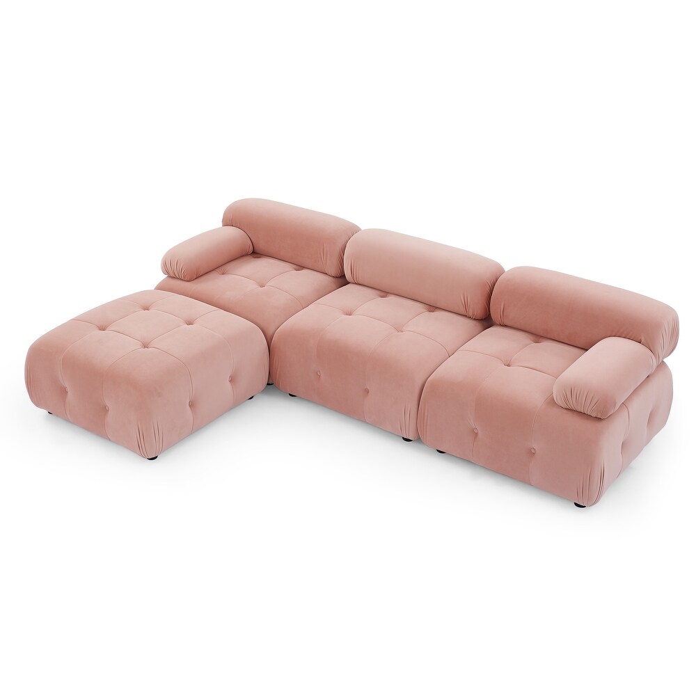 Ouyessir Modern Velvet Upholstered Large Modular Sectional Sofa