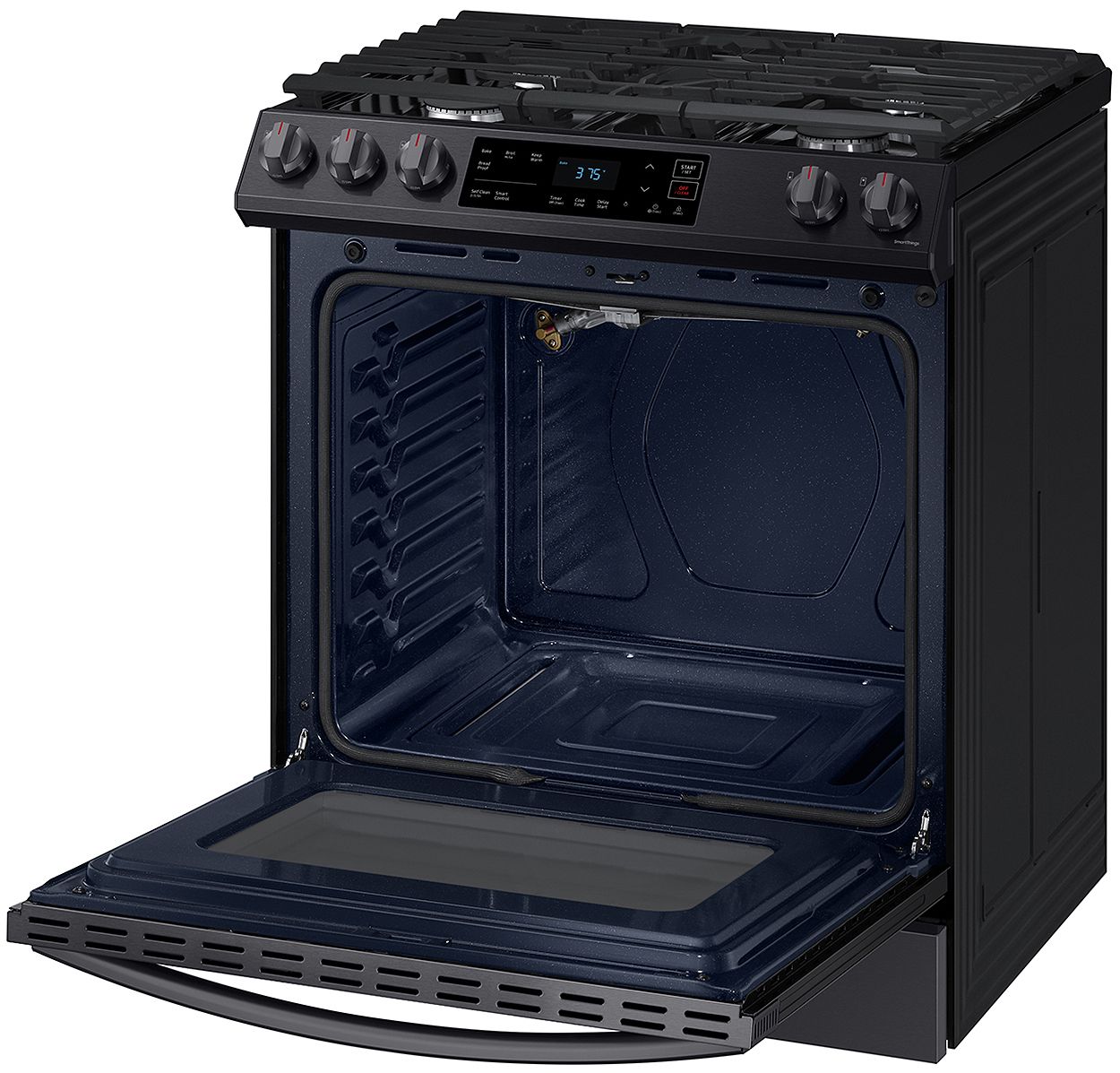  ADA 6 Cu. Ft. Fingerprint Resistant Black Stainless Steel Front Control Slide-In Gas Range