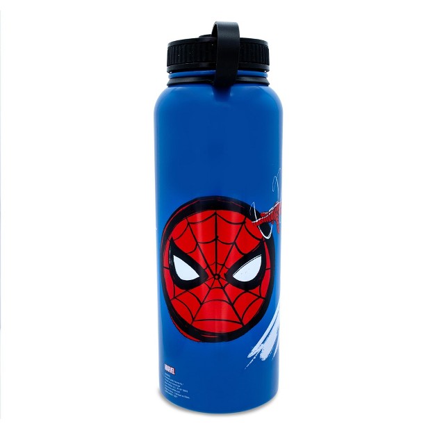 Silver Buffalo Marvel Comics Spider man Stainless Steel Water Bottle Holds 42 Ounces