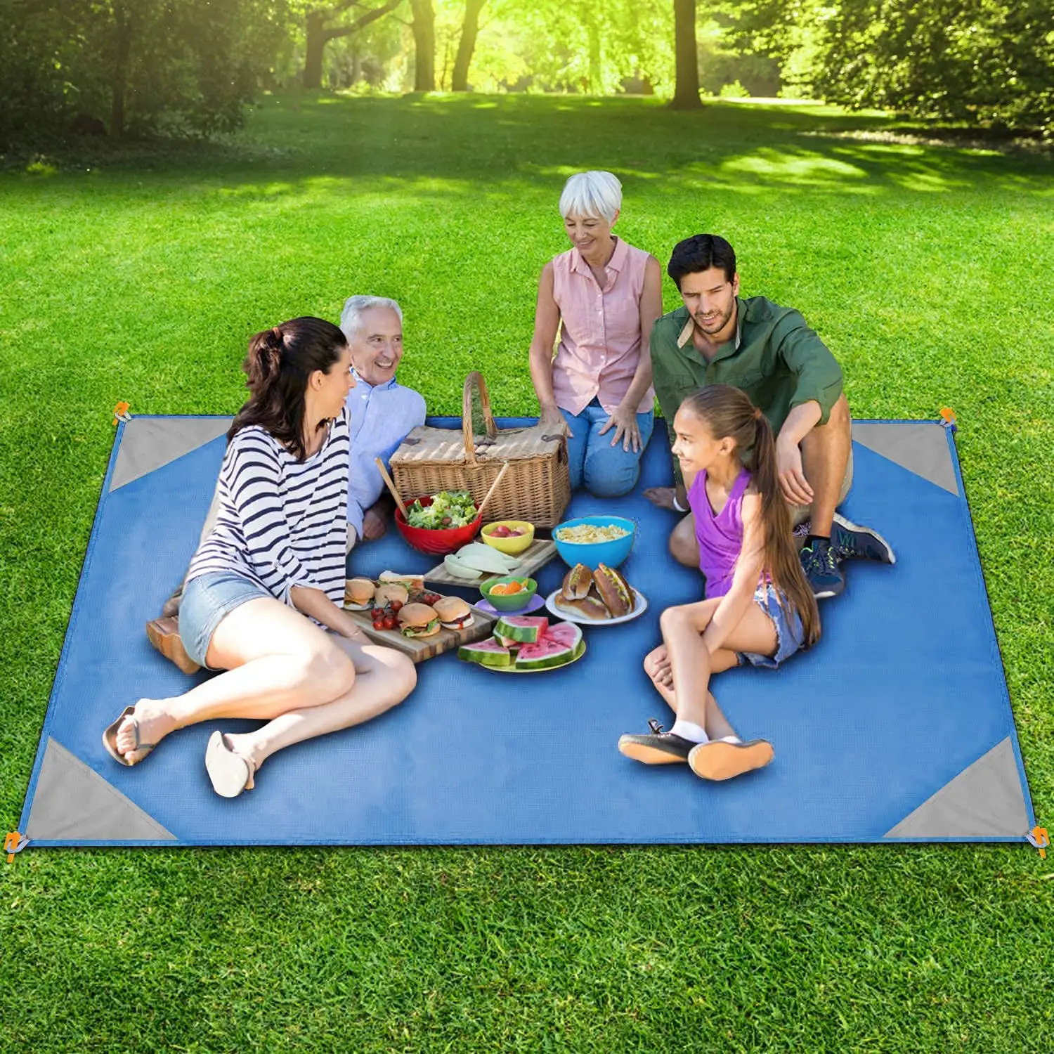 WQ Camping Picnic Mat Beach Mini Pocket Blanket Picnic Outdoor Blanket Beach Blanket Mat Portable