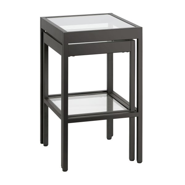 Alexis Rectangular and Square Nested Side Table in Blackened Bronze