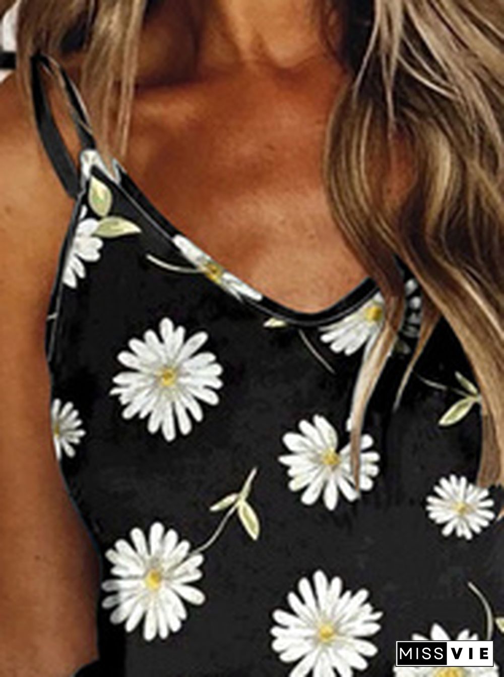 Floral Casual Loosen Sleeveless Knitting Dresses