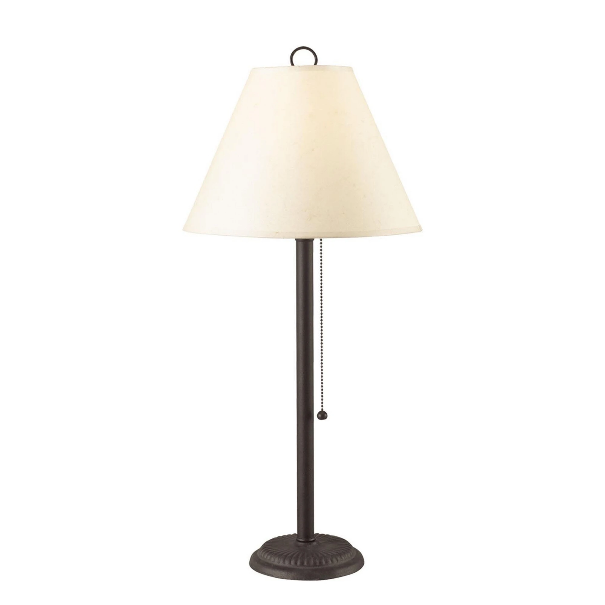 Paper Shade Metal Table Lamp with Pull Chain Switch，Set of 4，White and Black