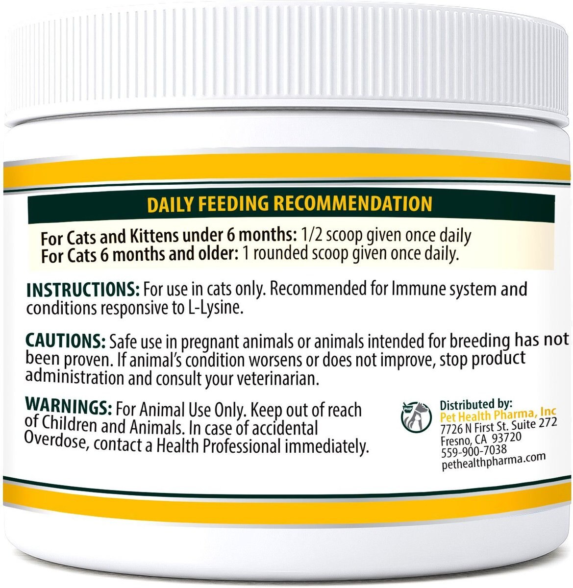 Pet Health Pharma Trulysine and Immune Support Oral Powder Cat Supplement， 8-oz bottle