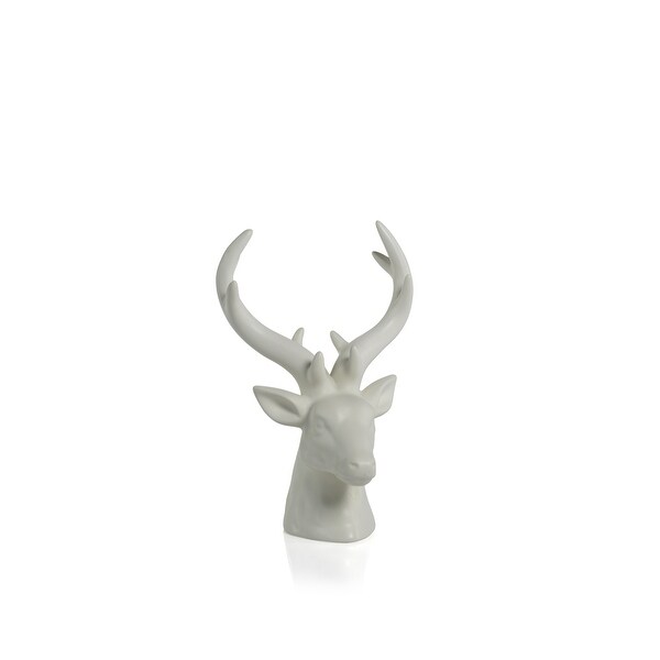 Rocky Mountain 11 Ceramic Stag Head Figurine Statues，Set of 2