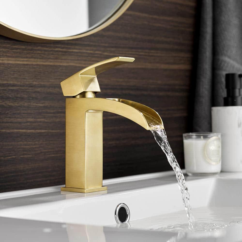 ROSWELL Liberty Single Hole SingleHandle Bathroom Faucet in Brushed Gold