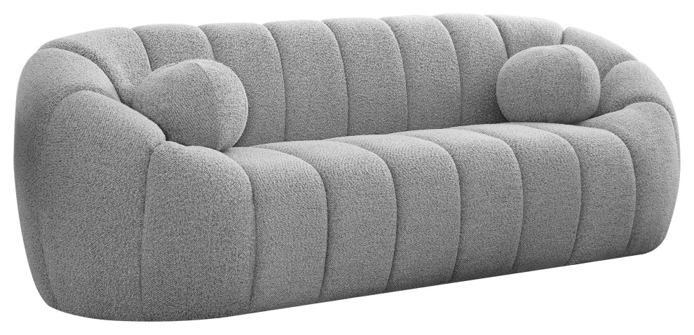 Elijah Boucle Fabric Upholstered Chair   Contemporary   Sofas   by Meridian Furniture  Houzz