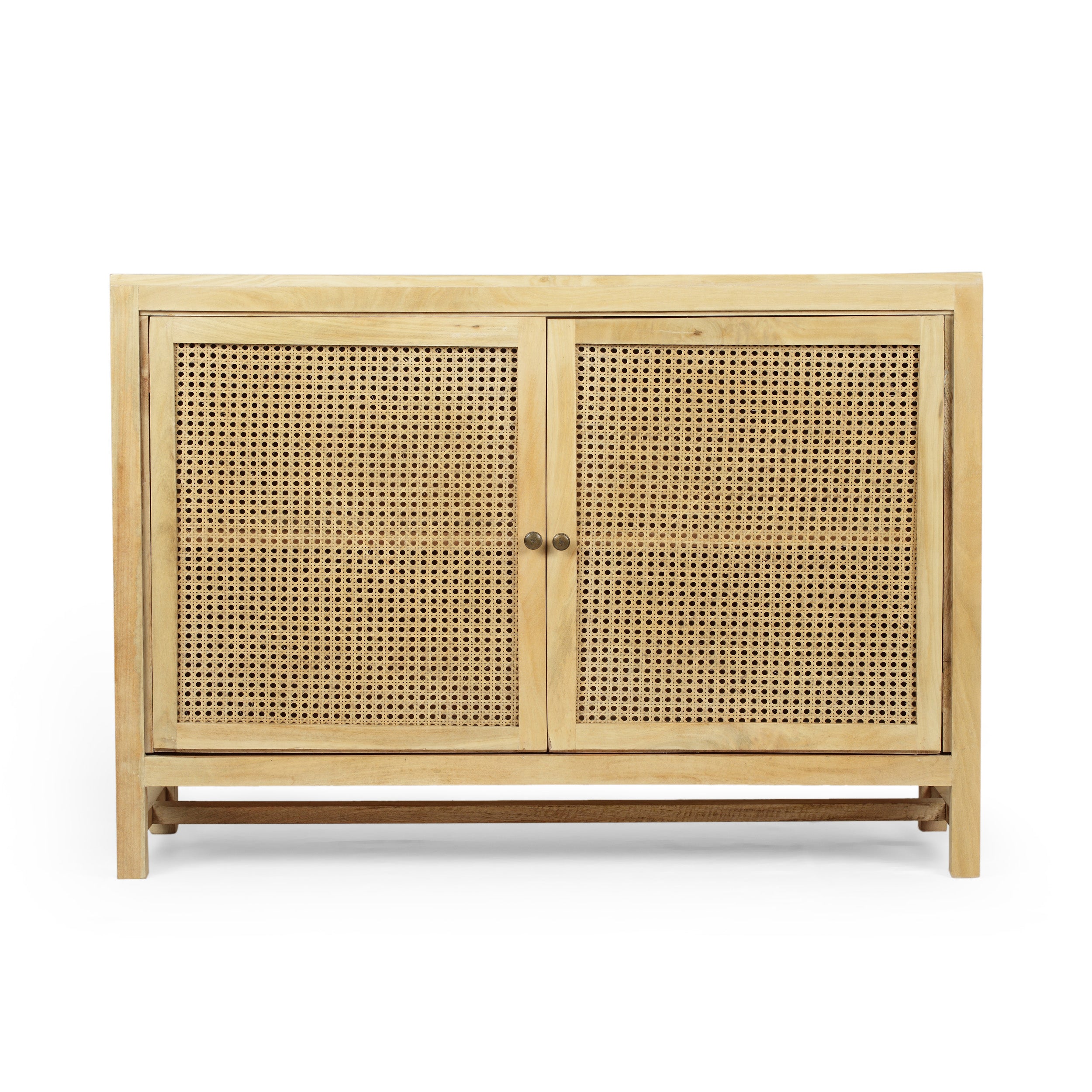 Viola Boho 2 Door Mango Wood Cabinet with Wicker Caning