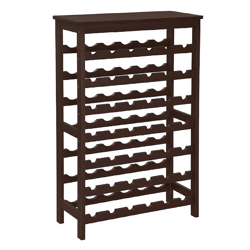 42-Bottle Wine Rack Free Standing Floor， 7-Tier Display Wine Storage Shelves with Table Top