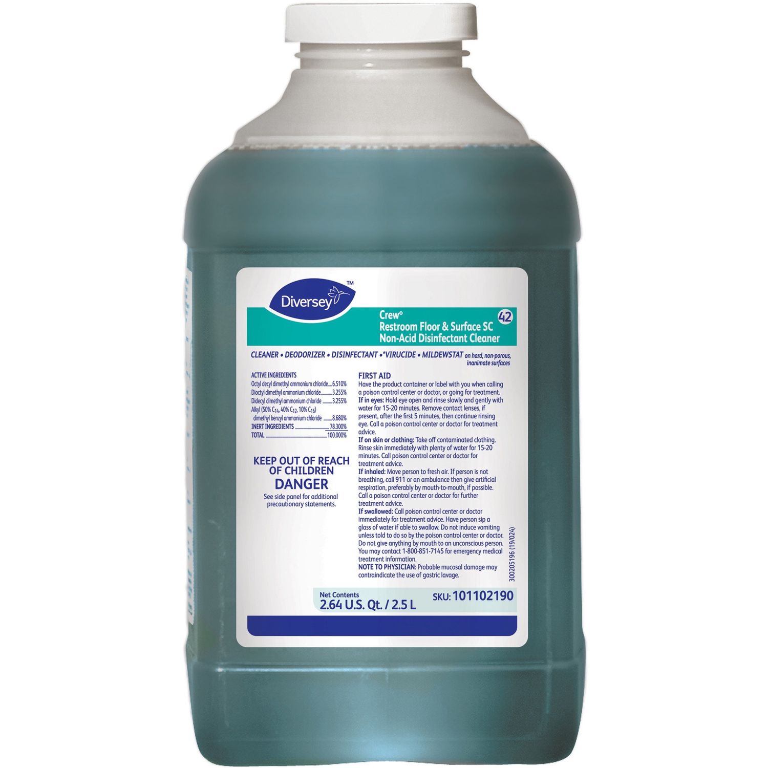 Crew Restroom Disinfectant Cleaner by Diversey， Inc DVO101102190