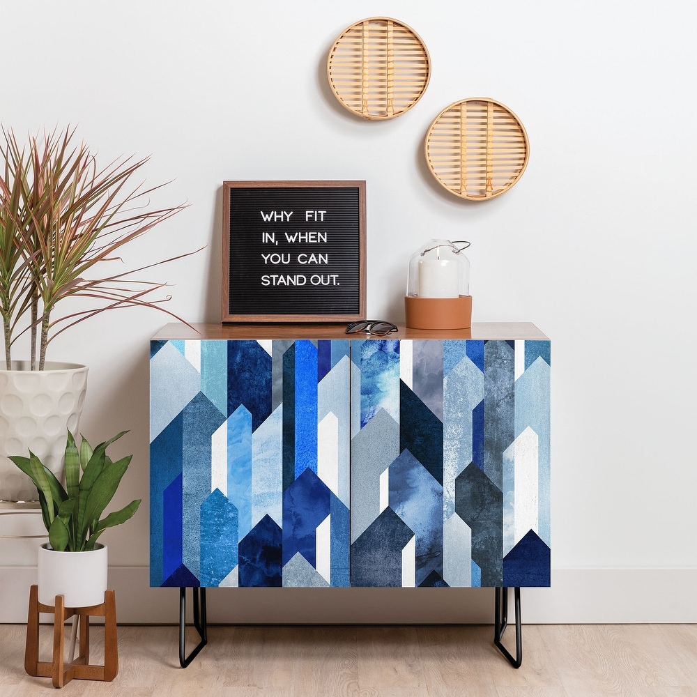 Carson Carrington Hjaelmared Modern/Contemporary Blue Credenza