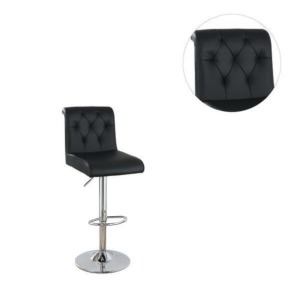 Set of 2 Faux Leather Adjustable Barstool