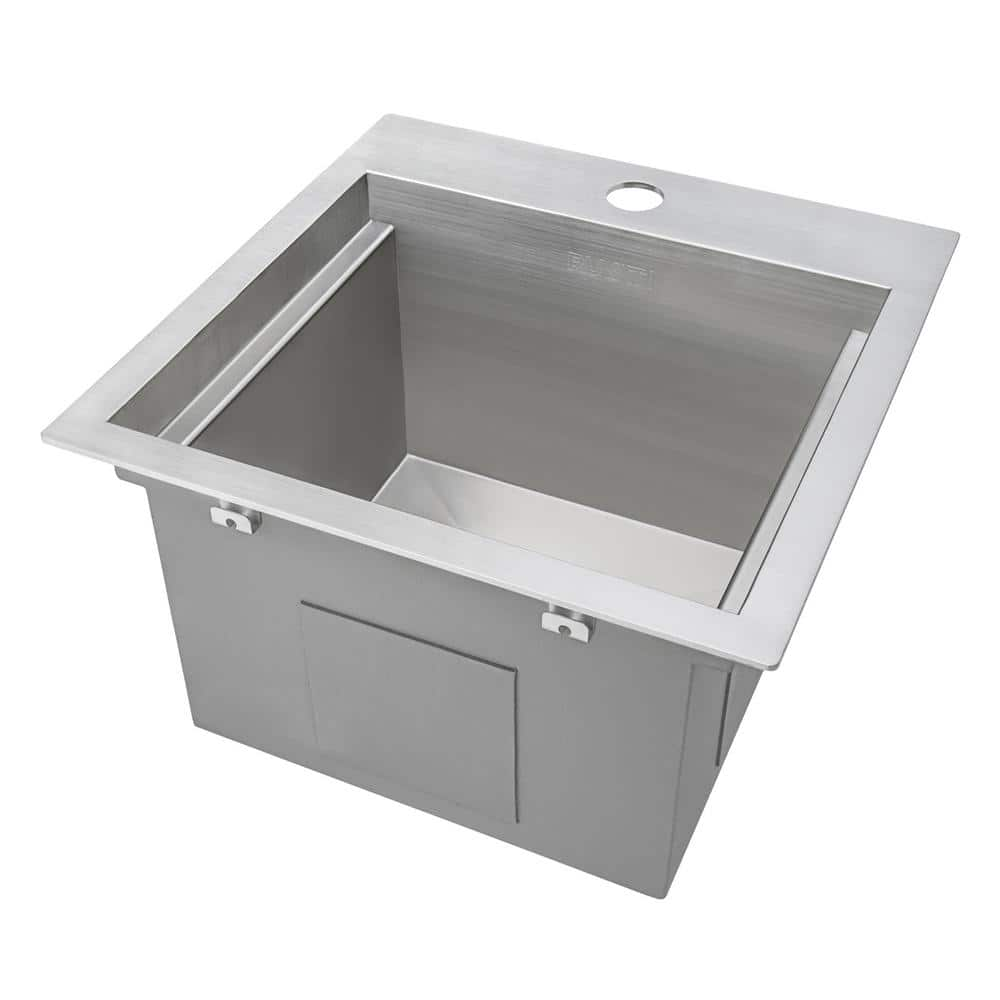 Ruvati 15 in. Single Bowl Workstation Drop-In Marine Grade Stainless Steel Outdoor Sink RVQ5215