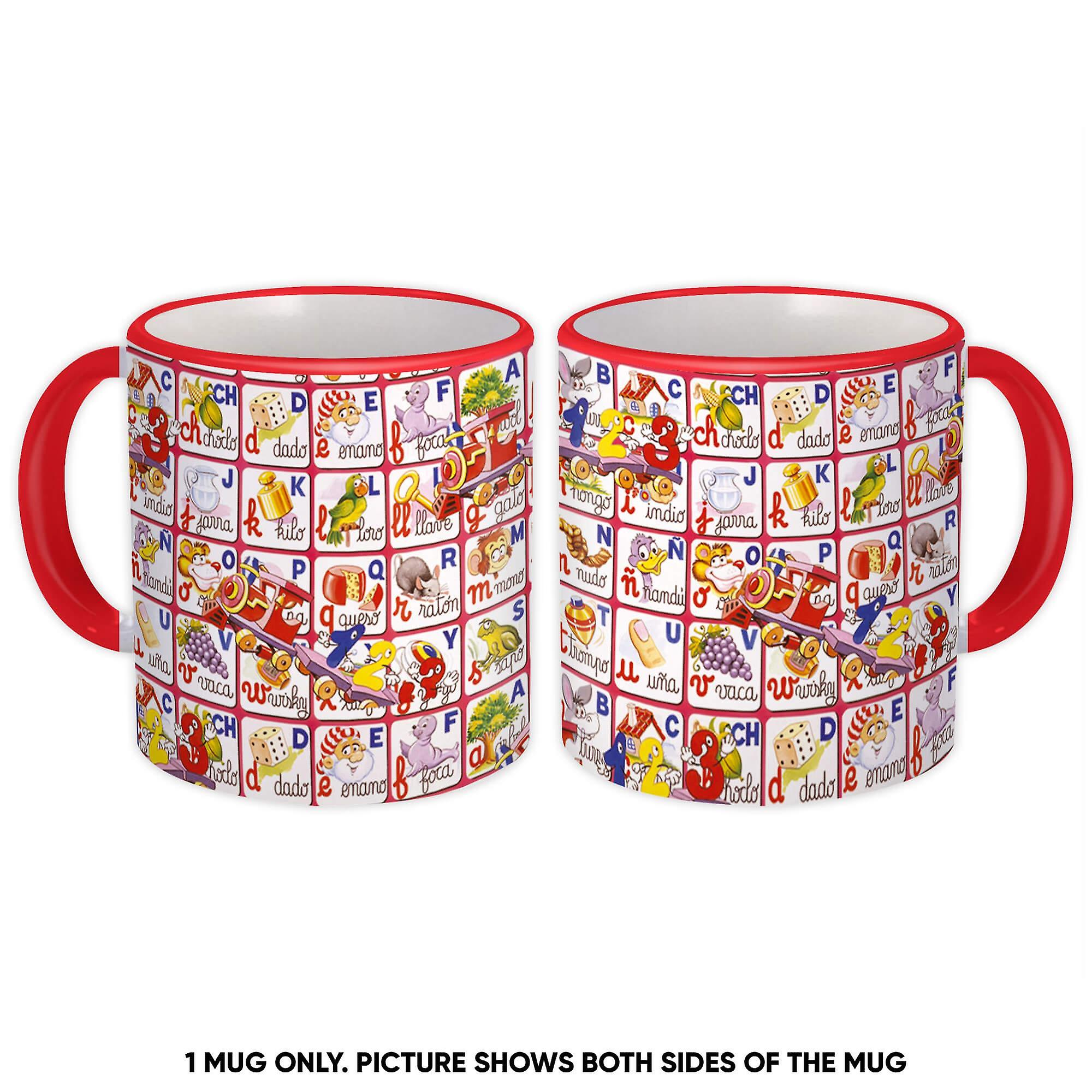 Gift Mug: Alphabet Pattern Numbers Back