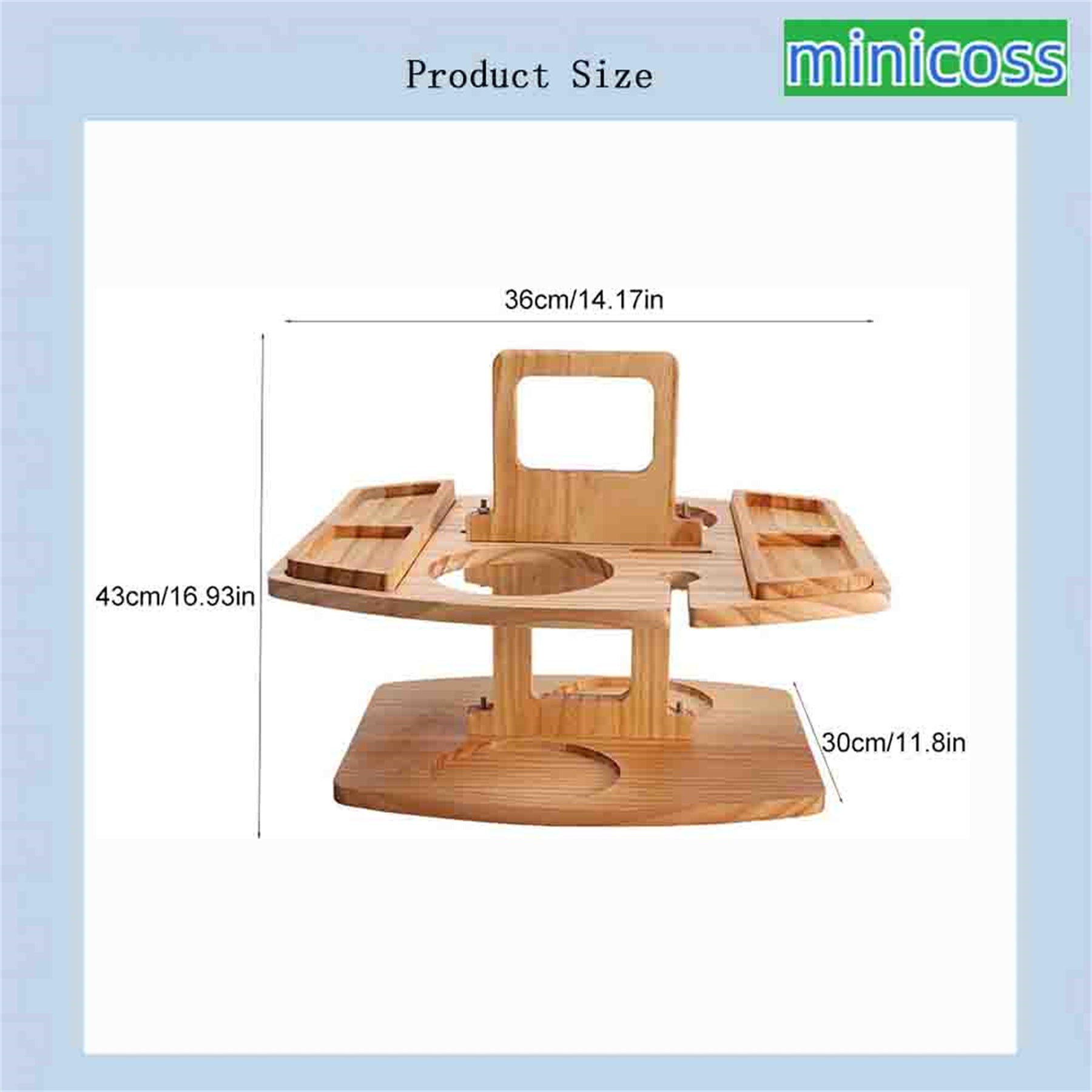 Picnic Table， Portable Wooden Picnic Table with Handle