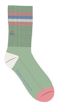 Organic Mid-weight Crew Socks - Green Fig