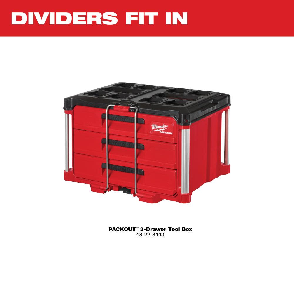 Milwaukee Drawer Dividers for PACKOUT™ 3-Drawer Tool Box