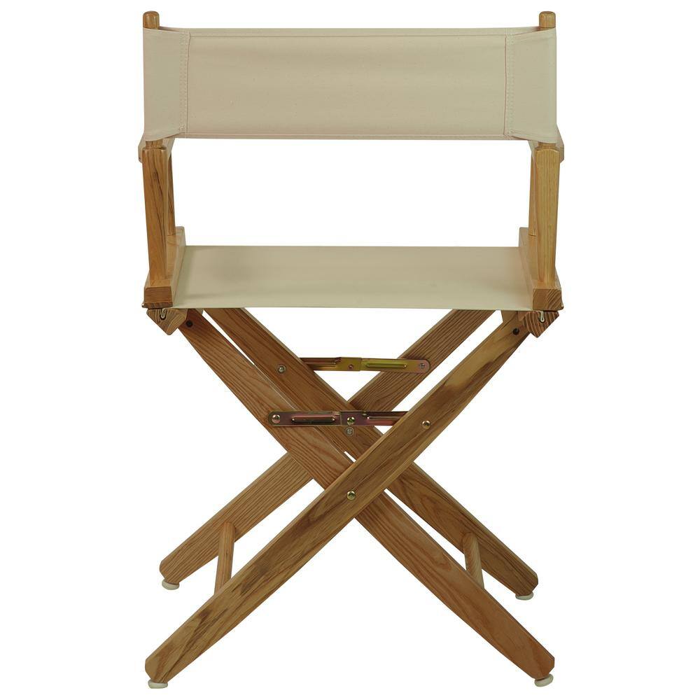 American Trails 18 in. Extra-Wide Natural Wood FrameNatural Canvas Seat Folding Directors Chair 206-00032-12