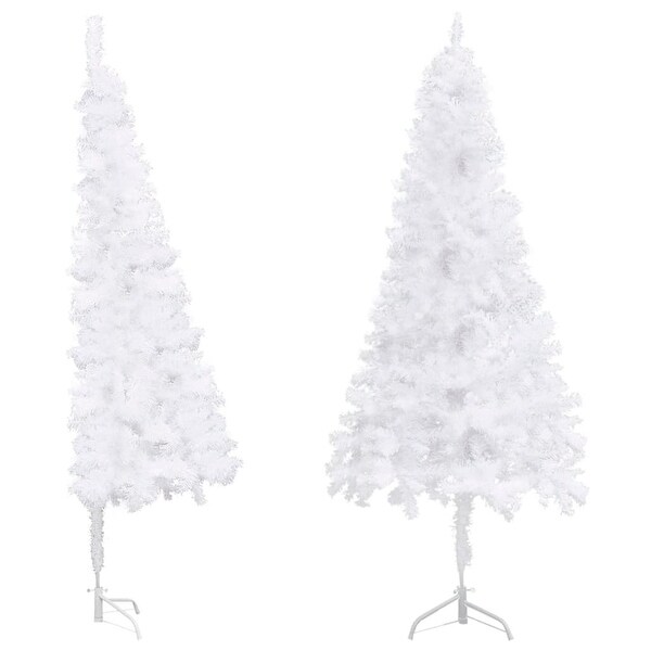 vidaXL Corner Artificial Christmas Tree White 5 ft PVC