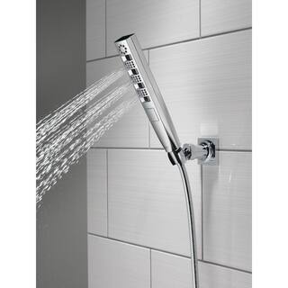 Delta 4-Spray Patterns 1.75 GPM 1.43 in. Wall Mount Handheld Shower Head with H2Okinetic in Lumicoat Chrome 55140-PR