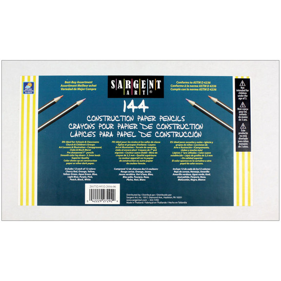 Sargent Art SAR227292 Colored Pencils For Construc...