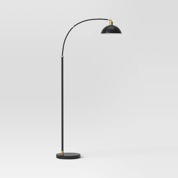 Adjustable Arc Floor Lamp With Swivel Head Black includes Led Light Bulb