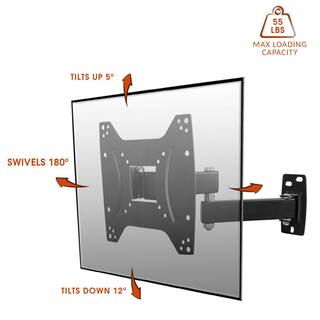 MegaMounts Full Motion Tilt and Swivel Single Stud Wall Mount for 17 in. to 42 in. LCD LED and Plasma Screens 98693570M