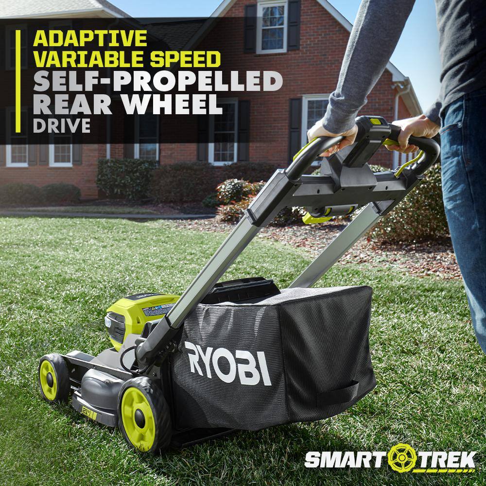 RYOBI 40-Volt HP Brushless 21 in. Cordless Battery Walk Behind Self-Propelled Lawn Mower (Tool Only) RY401014BTL