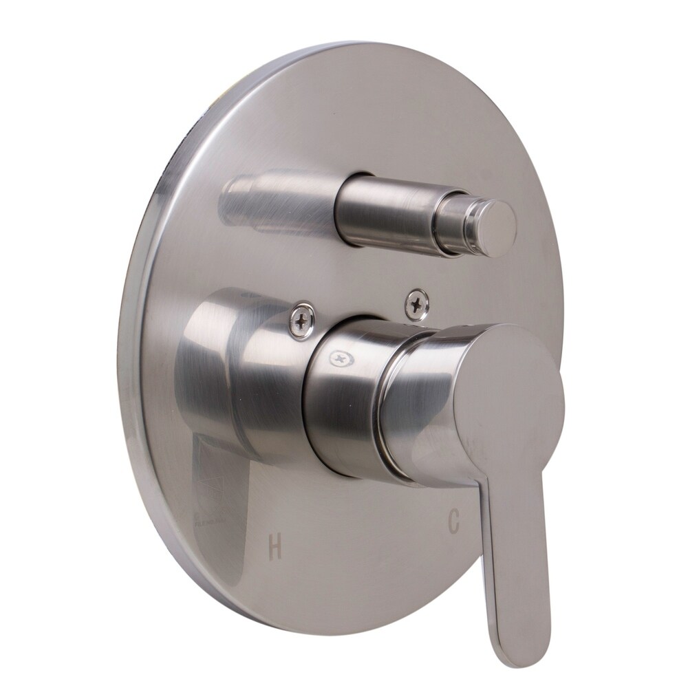 ALFI brand AB3101 BN Brushed Nickel Shower Valve Mixer with Rounded Lever Handle and Diverter   Silver