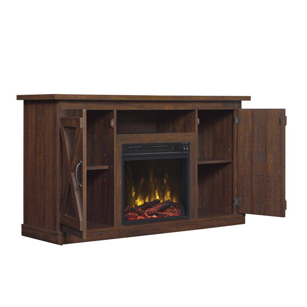 Classic Flame Cottonwood 47.50 in. Media Console Electric Fireplace TV Stand in Saw Cut Espresso 18MM6127-PD01S