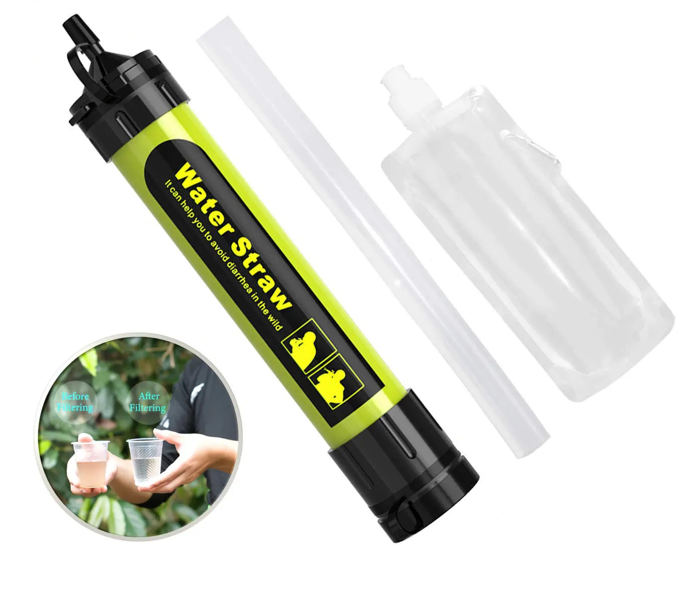 EPA passed Outdoor Camping Hiking Portable Emergency Survival Personal Water Filter Straw